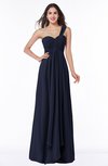 ColsBM Sophie Dark Sapphire Elegant A-line Asymmetric Neckline Chiffon Floor Length Ruching Plus Size Bridesmaid Dresses