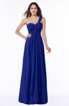 ColsBM Sophie Electric Blue Elegant A-line Asymmetric Neckline Chiffon Floor Length Ruching Plus Size Bridesmaid Dresses