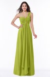ColsBM Sophie Green Oasis Elegant A-line Asymmetric Neckline Chiffon Floor Length Ruching Plus Size Bridesmaid Dresses