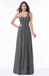 ColsBM Sophie Grey Elegant A-line Asymmetric Neckline Chiffon Floor Length Ruching Plus Size Bridesmaid Dresses