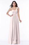 ColsBM Sophie Light Pink Elegant A-line Asymmetric Neckline Chiffon Floor Length Ruching Plus Size Bridesmaid Dresses