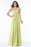 ColsBM Sophie Lime Green Elegant A-line Asymmetric Neckline Chiffon Floor Length Ruching Plus Size Bridesmaid Dresses