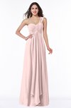ColsBM Sophie Pastel Pink Elegant A-line Asymmetric Neckline Chiffon Floor Length Ruching Plus Size Bridesmaid Dresses