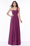 ColsBM Sophie Raspberry Elegant A-line Asymmetric Neckline Chiffon Floor Length Ruching Plus Size Bridesmaid Dresses