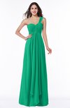 ColsBM Sophie Sea Green Elegant A-line Asymmetric Neckline Chiffon Floor Length Ruching Plus Size Bridesmaid Dresses