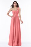 ColsBM Sophie Shell Pink Elegant A-line Asymmetric Neckline Chiffon Floor Length Ruching Plus Size Bridesmaid Dresses
