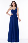 ColsBM Sophie Sodalite Blue Elegant A-line Asymmetric Neckline Chiffon Floor Length Ruching Plus Size Bridesmaid Dresses