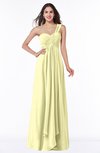 ColsBM Sophie Wax Yellow Elegant A-line Asymmetric Neckline Chiffon Floor Length Ruching Plus Size Bridesmaid Dresses