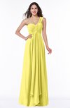 ColsBM Sophie Yellow Iris Elegant A-line Asymmetric Neckline Chiffon Floor Length Ruching Plus Size Bridesmaid Dresses