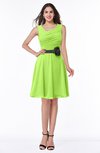 ColsBM Julie Bright Green Glamorous V-neck Sleeveless Zip up Knee Length Flower Plus Size Bridesmaid Dresses
