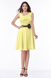 ColsBM Julie Daffodil Glamorous V-neck Sleeveless Zip up Knee Length Flower Plus Size Bridesmaid Dresses