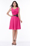 ColsBM Julie Fandango Pink Glamorous V-neck Sleeveless Zip up Knee Length Flower Plus Size Bridesmaid Dresses