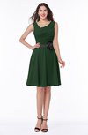 ColsBM Julie Hunter Green Glamorous V-neck Sleeveless Zip up Knee Length Flower Plus Size Bridesmaid Dresses