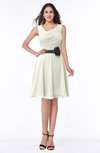 ColsBM Julie Ivory Glamorous V-neck Sleeveless Zip up Knee Length Flower Plus Size Bridesmaid Dresses