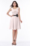 ColsBM Julie Light Pink Glamorous V-neck Sleeveless Zip up Knee Length Flower Plus Size Bridesmaid Dresses