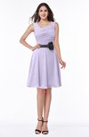 ColsBM Julie Light Purple Glamorous V-neck Sleeveless Zip up Knee Length Flower Plus Size Bridesmaid Dresses