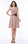 ColsBM Julie Nectar Pink Glamorous V-neck Sleeveless Zip up Knee Length Flower Plus Size Bridesmaid Dresses