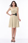 ColsBM Julie Novelle Peach Glamorous V-neck Sleeveless Zip up Knee Length Flower Plus Size Bridesmaid Dresses