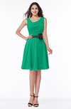 ColsBM Julie Sea Green Glamorous V-neck Sleeveless Zip up Knee Length Flower Plus Size Bridesmaid Dresses