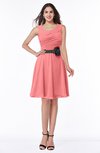 ColsBM Julie Shell Pink Glamorous V-neck Sleeveless Zip up Knee Length Flower Plus Size Bridesmaid Dresses