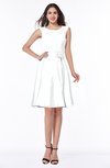 ColsBM Delilah White Informal A-line Jewel Sleeveless Sash Plus Size Bridesmaid Dresses