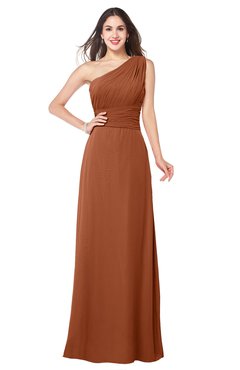 ColsBM Aislinn Bombay Brown Modest A-line Sleeveless Half Backless Floor Length Ribbon Plus Size Bridesmaid Dresses
