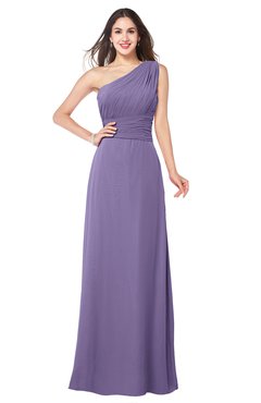 ColsBM Aislinn Chalk Violet Modest A-line Sleeveless Half Backless Floor Length Ribbon Plus Size Bridesmaid Dresses