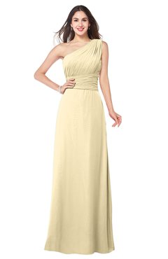 ColsBM Aislinn Cornhusk Modest A-line Sleeveless Half Backless Floor Length Ribbon Plus Size Bridesmaid Dresses