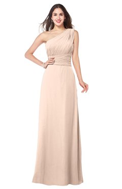 ColsBM Aislinn Fresh Salmon Modest A-line Sleeveless Half Backless Floor Length Ribbon Plus Size Bridesmaid Dresses
