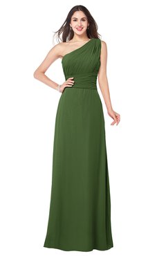 ColsBM Aislinn Garden Green Modest A-line Sleeveless Half Backless Floor Length Ribbon Plus Size Bridesmaid Dresses