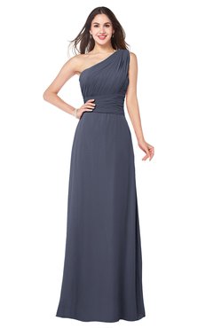 ColsBM Aislinn Nightshadow Blue Modest A-line Sleeveless Half Backless Floor Length Ribbon Plus Size Bridesmaid Dresses