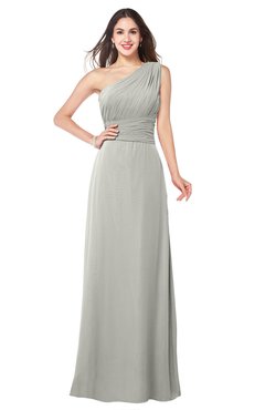 ColsBM Aislinn Platinum Modest A-line Sleeveless Half Backless Floor Length Ribbon Plus Size Bridesmaid Dresses
