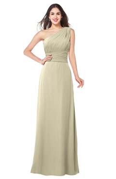 ColsBM Aislinn Putty Modest A-line Sleeveless Half Backless Floor Length Ribbon Plus Size Bridesmaid Dresses