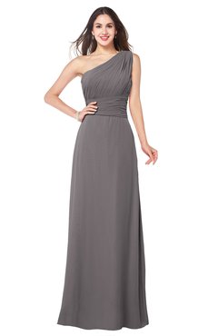 ColsBM Aislinn Ridge Grey Modest A-line Sleeveless Half Backless Floor Length Ribbon Plus Size Bridesmaid Dresses