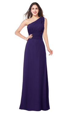 ColsBM Aislinn Royal Purple Modest A-line Sleeveless Half Backless Floor Length Ribbon Plus Size Bridesmaid Dresses