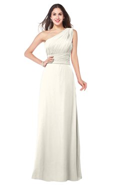 ColsBM Aislinn Whisper White Modest A-line Sleeveless Half Backless Floor Length Ribbon Plus Size Bridesmaid Dresses