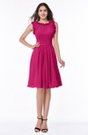ColsBM Jenny Beetroot Purple Simple A-line Scoop Sleeveless Chiffon Knee Length Plus Size Bridesmaid Dresses