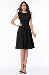 ColsBM Jenny Black Simple A-line Scoop Sleeveless Chiffon Knee Length Plus Size Bridesmaid Dresses