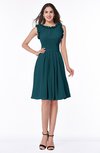ColsBM Jenny Blue Green Simple A-line Scoop Sleeveless Chiffon Knee Length Plus Size Bridesmaid Dresses