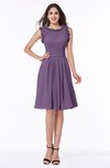 ColsBM Jenny Chinese Violet Simple A-line Scoop Sleeveless Chiffon Knee Length Plus Size Bridesmaid Dresses