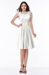 ColsBM Jenny Cloud White Simple A-line Scoop Sleeveless Chiffon Knee Length Plus Size Bridesmaid Dresses
