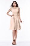 ColsBM Jenny Fresh Salmon Simple A-line Scoop Sleeveless Chiffon Knee Length Plus Size Bridesmaid Dresses