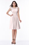 ColsBM Jenny Light Pink Simple A-line Scoop Sleeveless Chiffon Knee Length Plus Size Bridesmaid Dresses