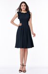 ColsBM Jenny Navy Blue Simple A-line Scoop Sleeveless Chiffon Knee Length Plus Size Bridesmaid Dresses