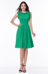 ColsBM Jenny Pepper Green Simple A-line Scoop Sleeveless Chiffon Knee Length Plus Size Bridesmaid Dresses