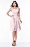 ColsBM Jenny Petal Pink Simple A-line Scoop Sleeveless Chiffon Knee Length Plus Size Bridesmaid Dresses