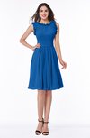 ColsBM Jenny Royal Blue Simple A-line Scoop Sleeveless Chiffon Knee Length Plus Size Bridesmaid Dresses