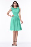 ColsBM Jenny Seafoam Green Simple A-line Scoop Sleeveless Chiffon Knee Length Plus Size Bridesmaid Dresses