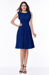 ColsBM Jenny Sodalite Blue Simple A-line Scoop Sleeveless Chiffon Knee Length Plus Size Bridesmaid Dresses