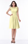 ColsBM Jenny Soft Yellow Simple A-line Scoop Sleeveless Chiffon Knee Length Plus Size Bridesmaid Dresses